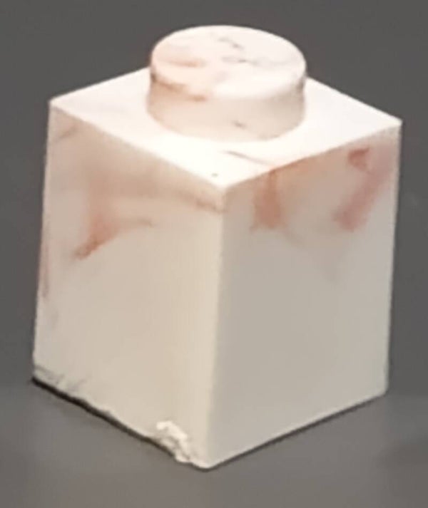 1x1 marbled white brick