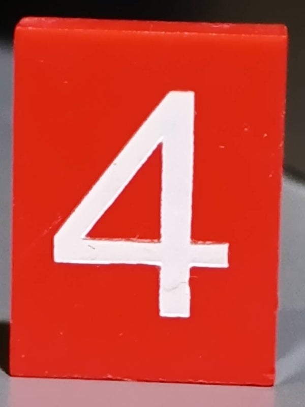 Modulex tile red with "4"