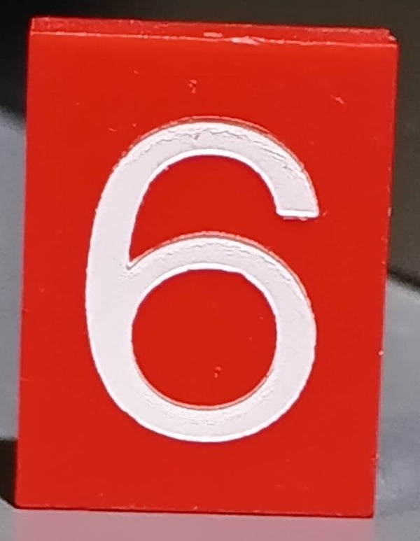 Modulex tile red with "6"