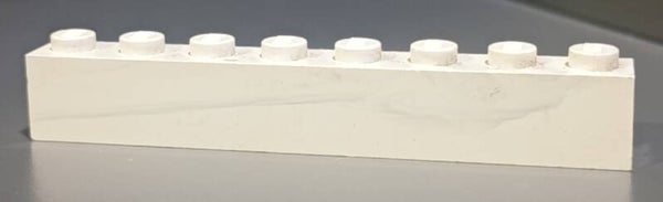 White 1x8 brick marbled