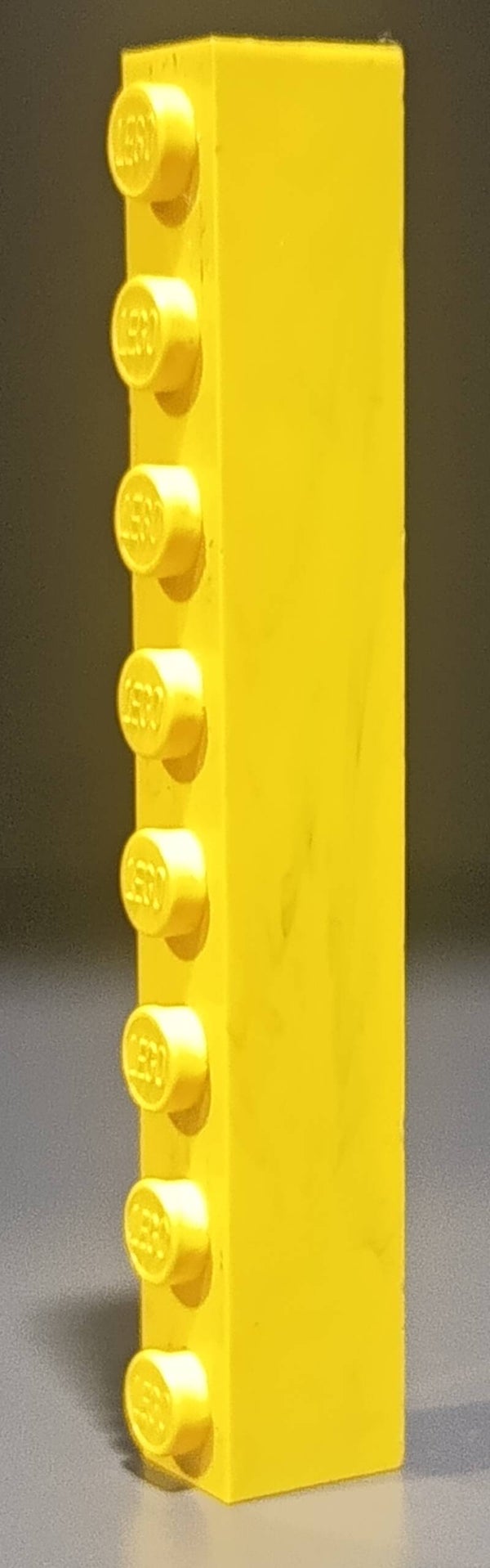 Yellow 1x8 brick marbled