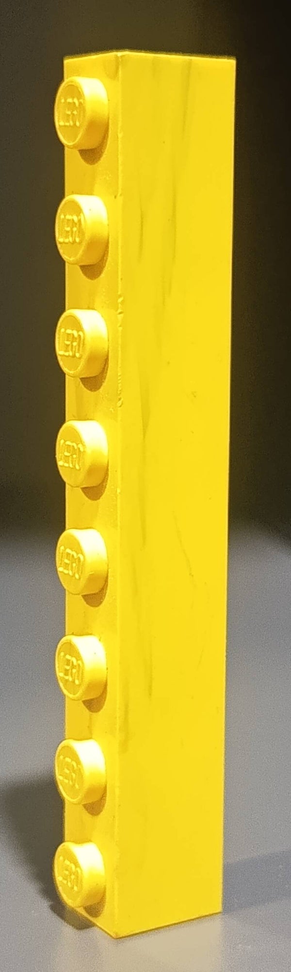 Yellow 1x8 brick marbled