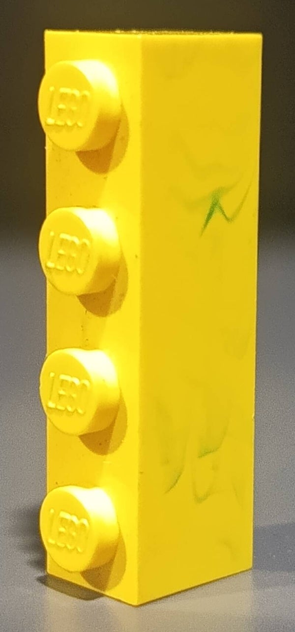 Yellow 1x4 brick marbled