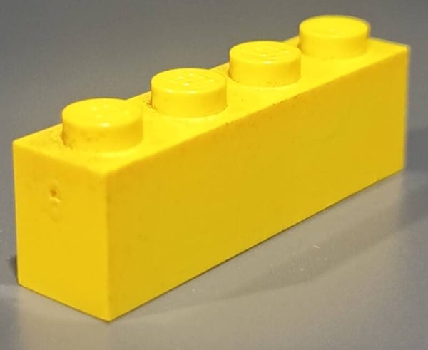 Yellow 1x4 brick marbled