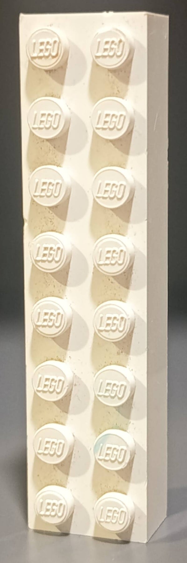 White 2x8 brick marbled