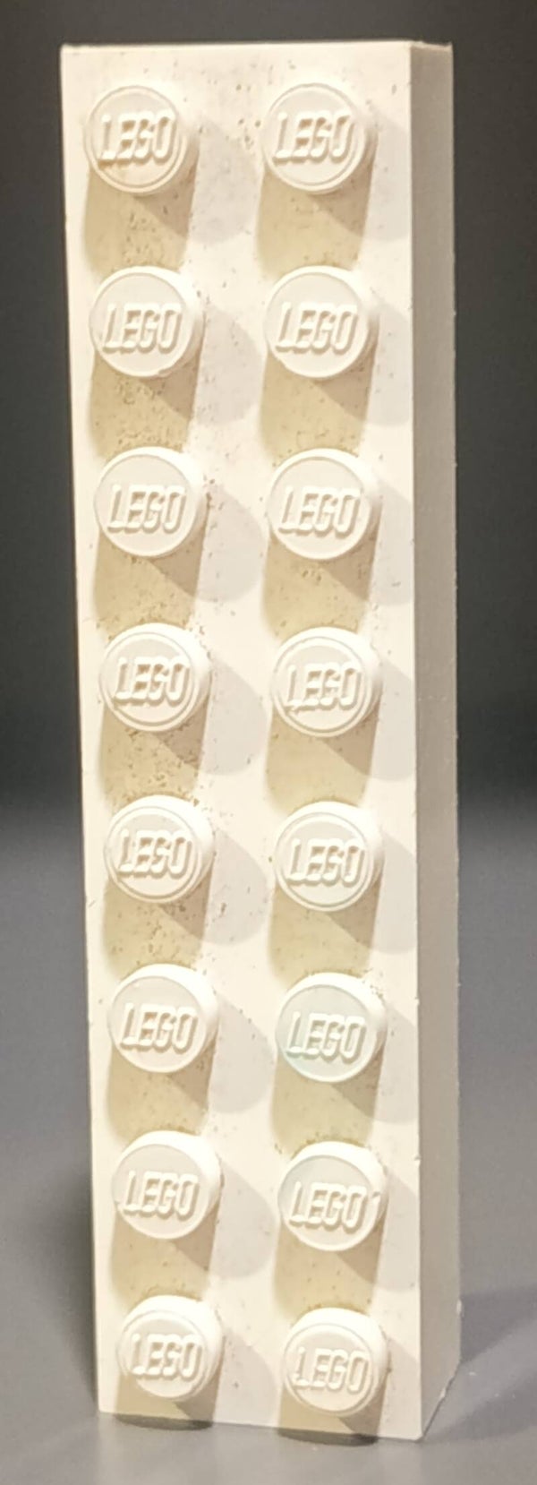 White 2x8 brick marbled