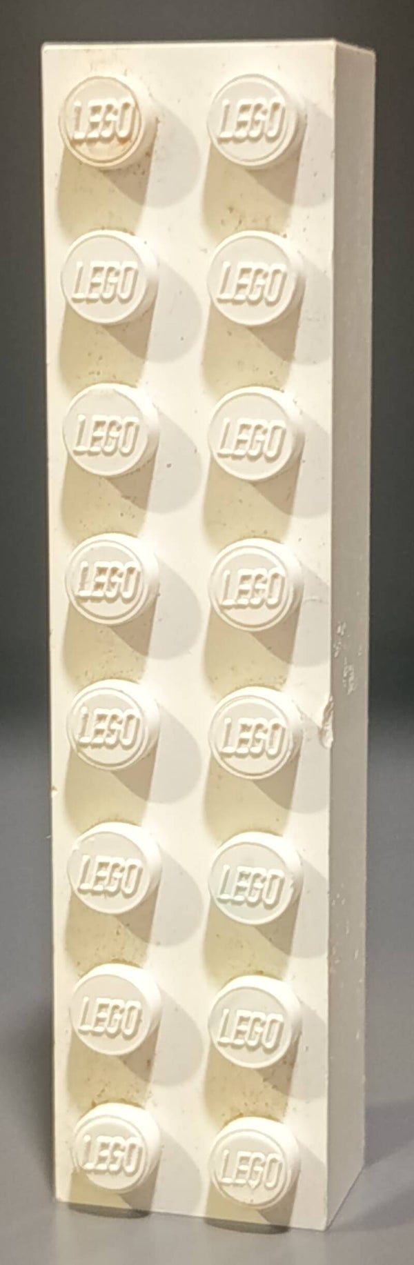 White 2x8 brick marbled