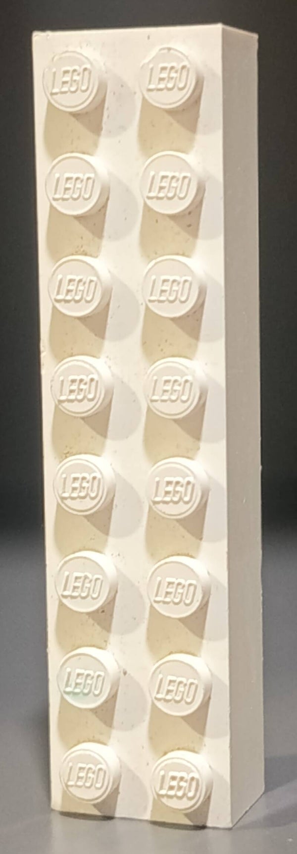 White 2x8 brick marbled
