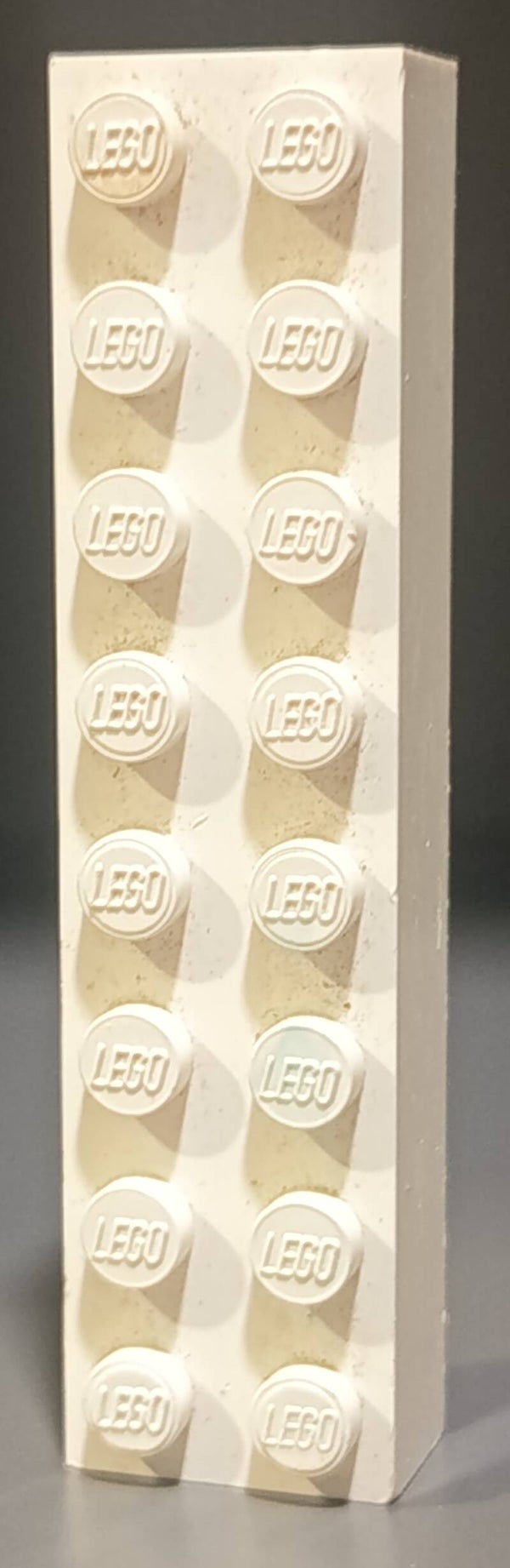 White 2x8 brick marbled