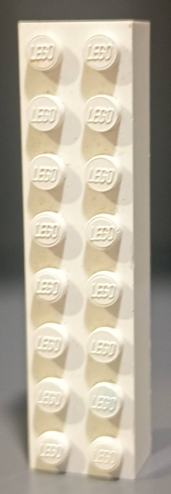 White 2x8 brick marbled