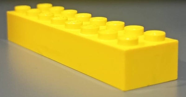 Yellow 2x8 brick marbled