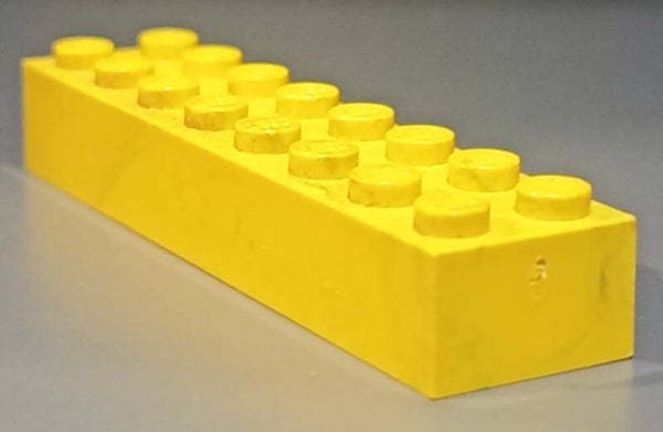 Yellow 2x8 brick marbled