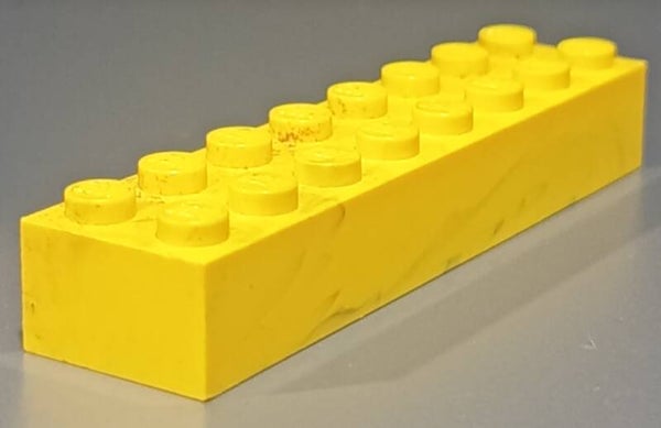 Yellow 2x8 brick marbled
