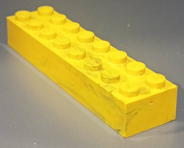 Yellow 2x8 brick marbled
