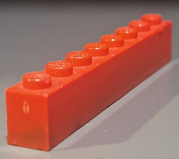 Red 1x8 brick marbled