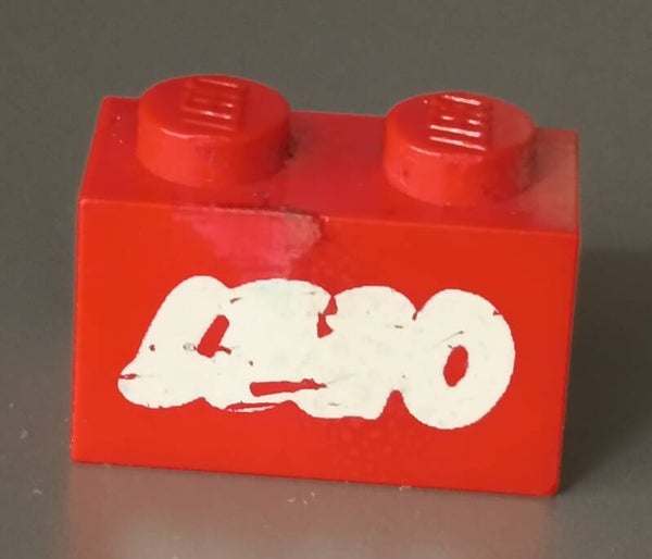 Misprint Red 1x2 brick Lego