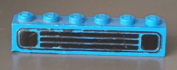 Misprint Blue 1x6 brick car grille