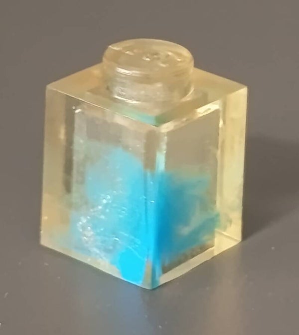 Marbled 1x1 transclear with blue