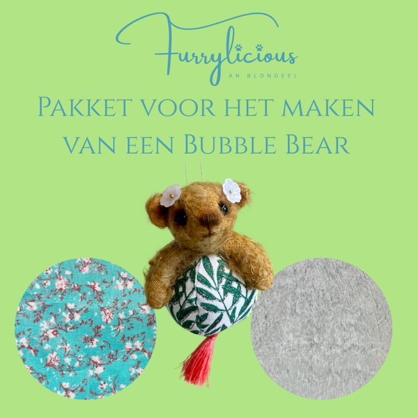 Pakket voor een Bubble Bear - oriental flowers / grijsbruin