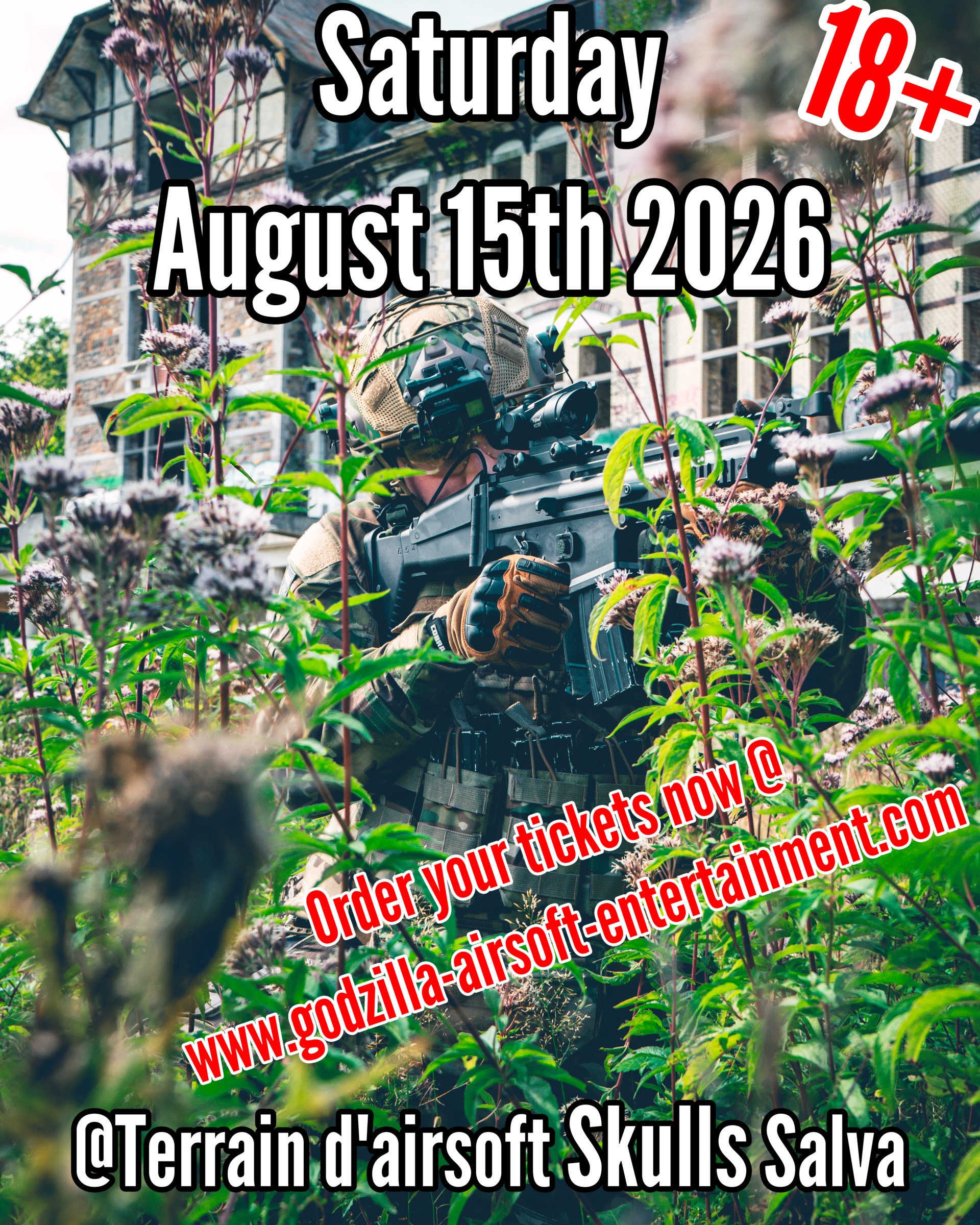 Evenement: Terrain d'airsoft Skulls Salva - 15 augustus 2026