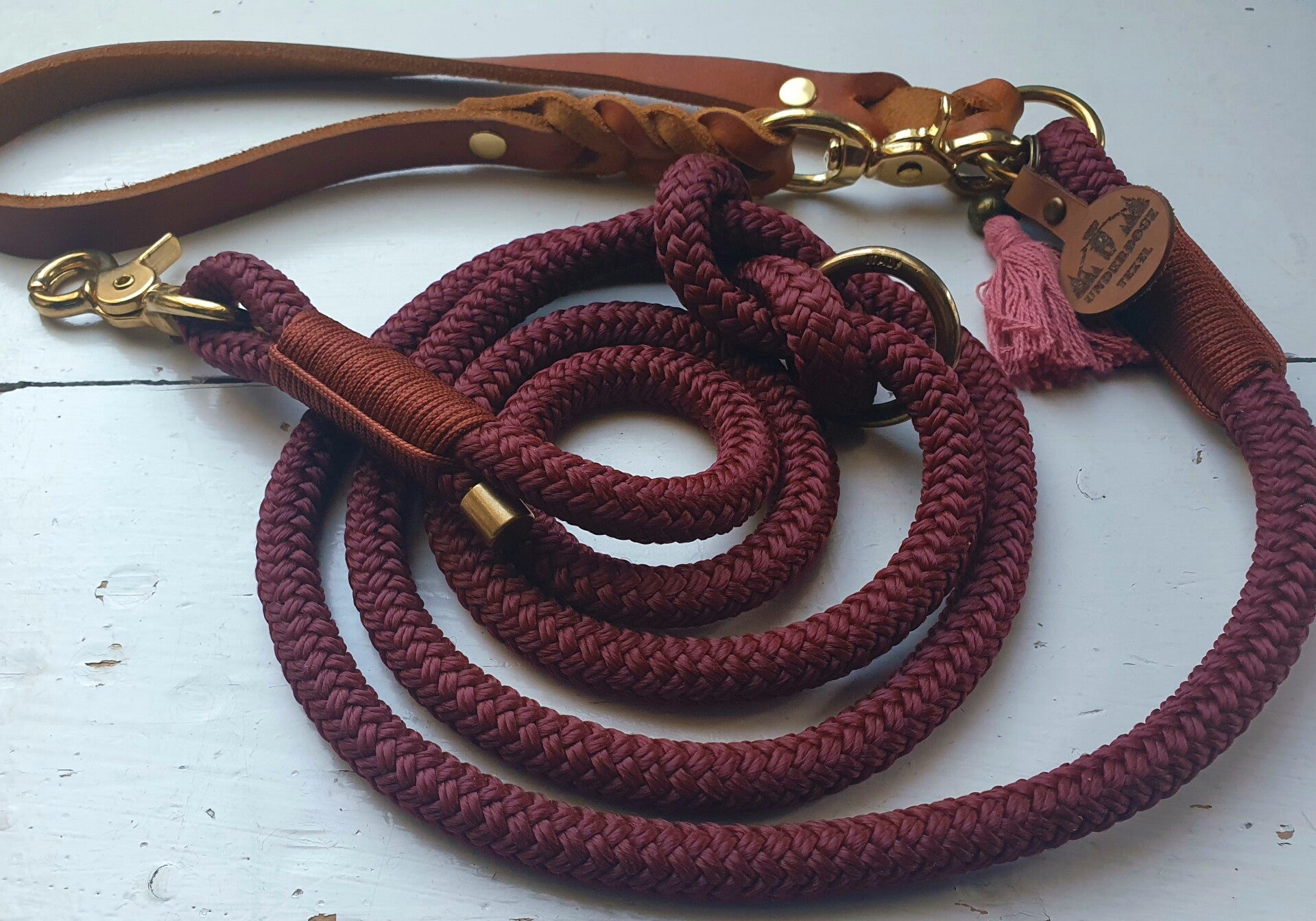 Hondenlijn 'Fenne verstelbaar met leren lus | Underdogz.nl