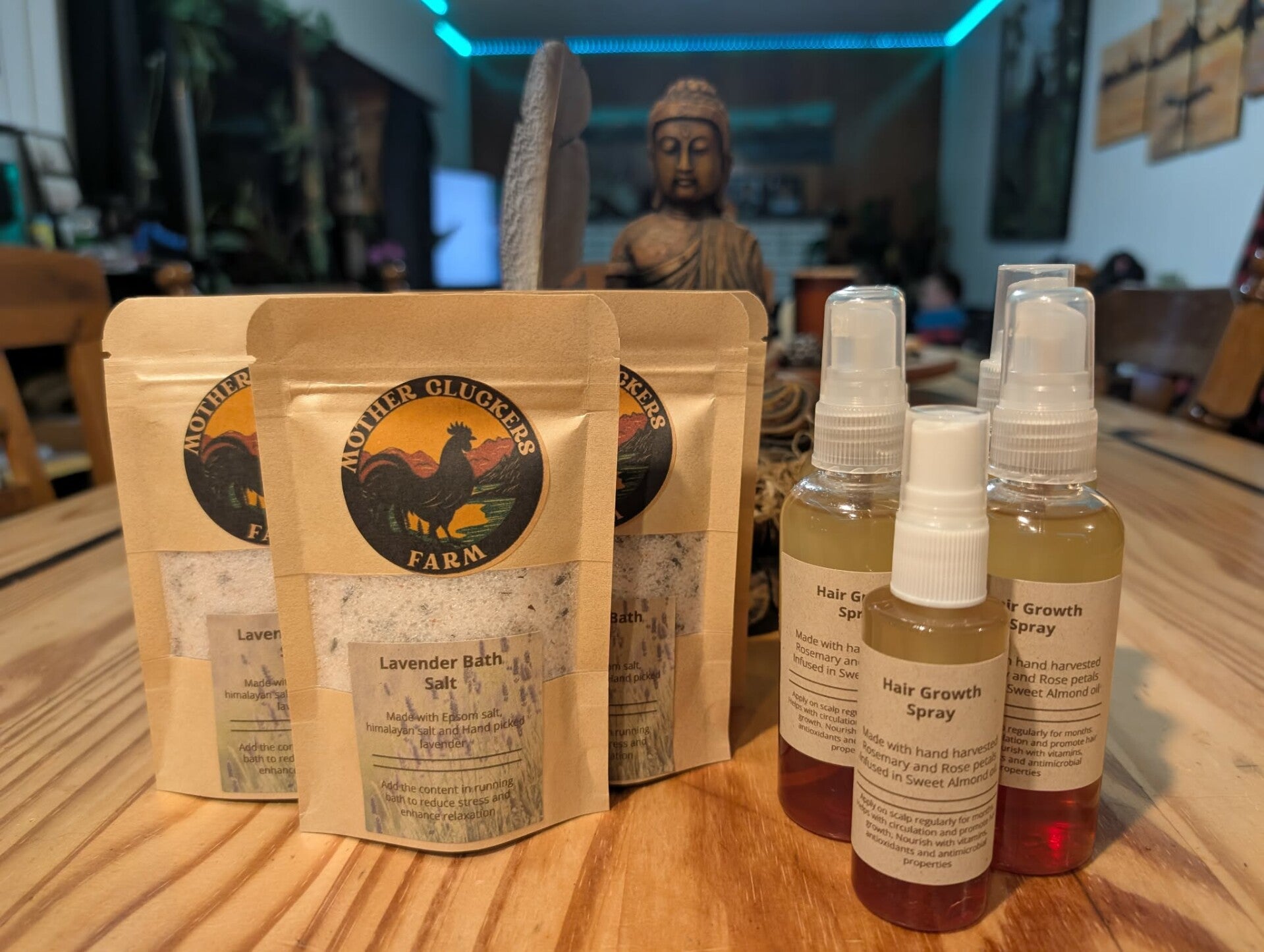 Bath salt and rosemary hair growth spray