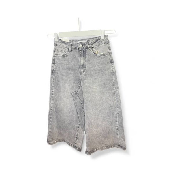 Jewelly high wide leg capri jeans