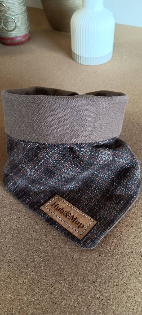 Bandana dubbelzijdig velours&carreaux