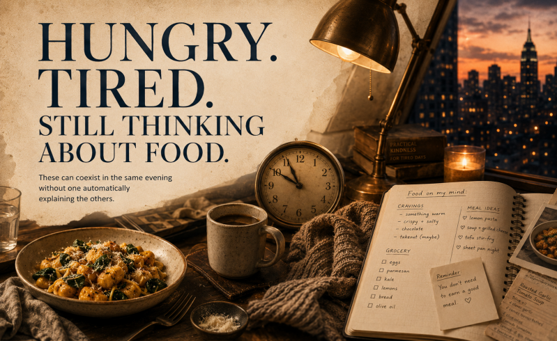 Evening hunger and mental fatigue concept for Why Am I So Hungry at Night?