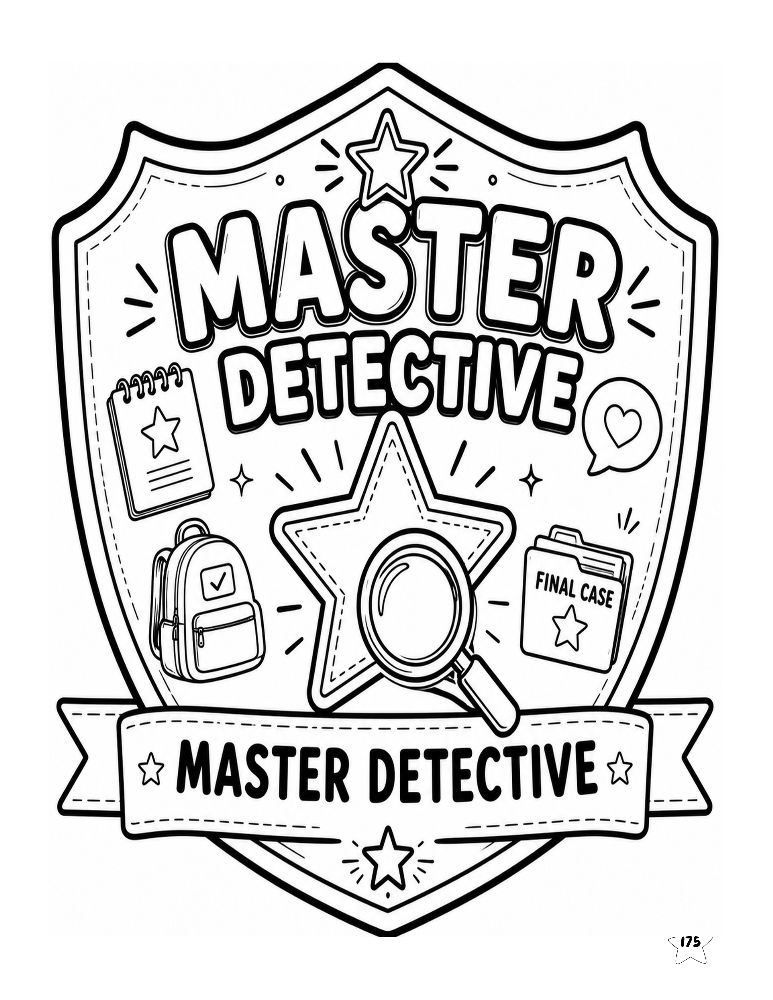 Master Detective badge earned as kids progress through the Executive Function Workbook missions