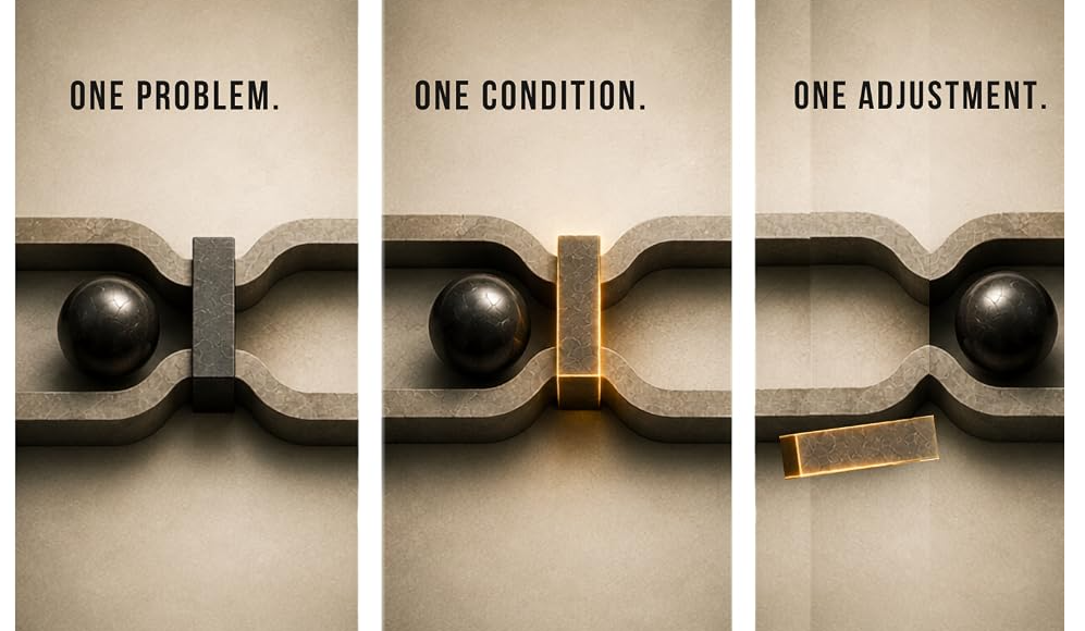 Better Conditions Method concept from Stop Trying Harder: one problem, one condition, one adjustment