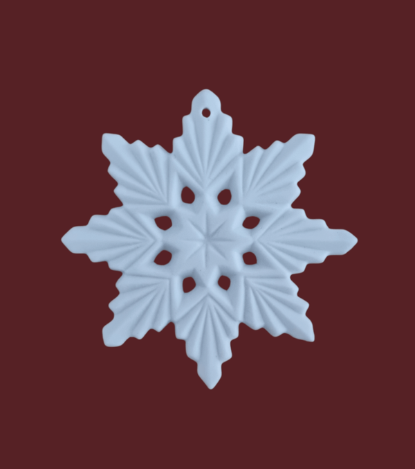 Christbaumanhänger Schneeflocke aus Biskuitporzellan (8 cm, Einzelstück)