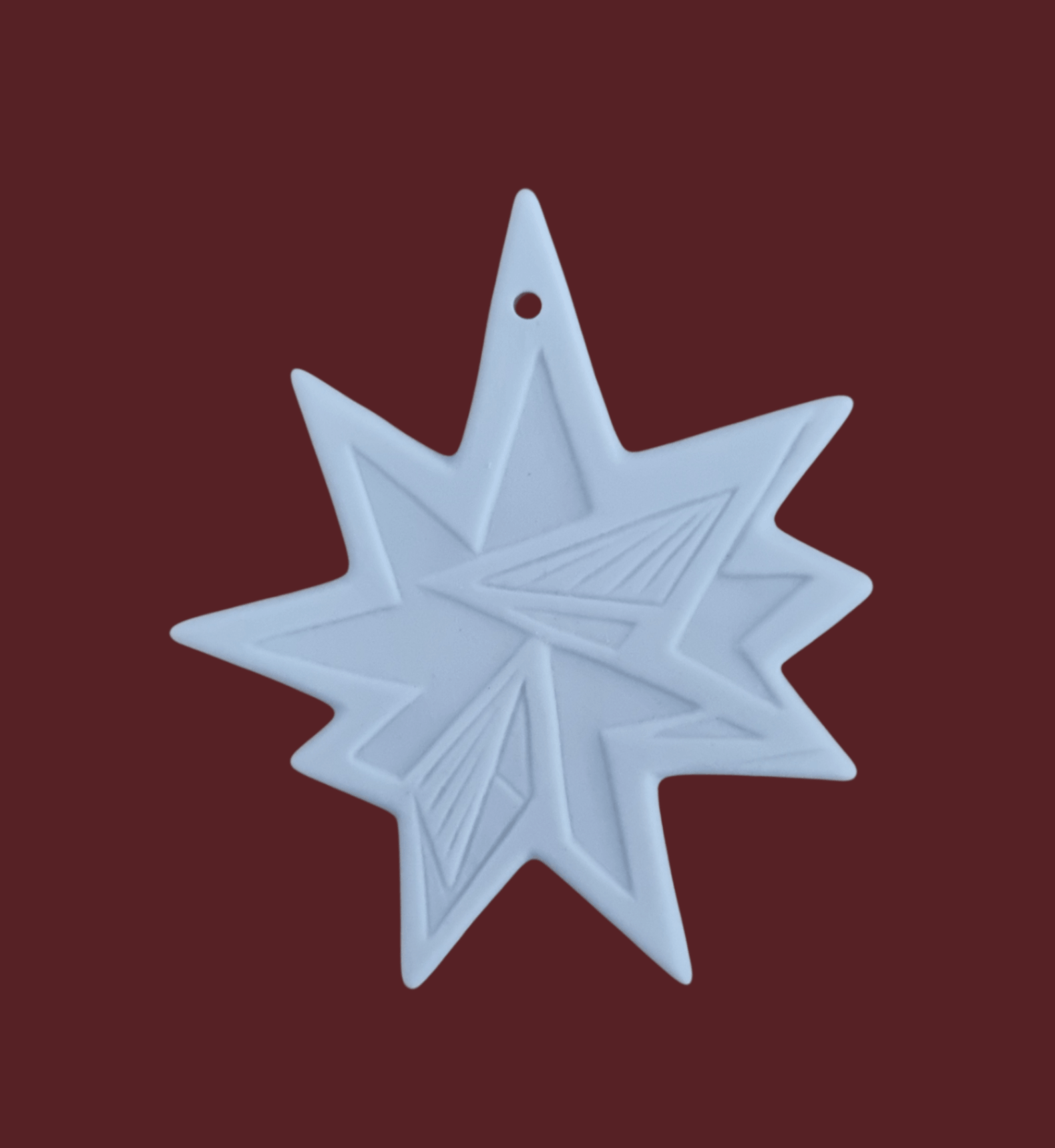 Christbaumanhänger Stern aus Biskuitporzellan (8 cm, limitiert)