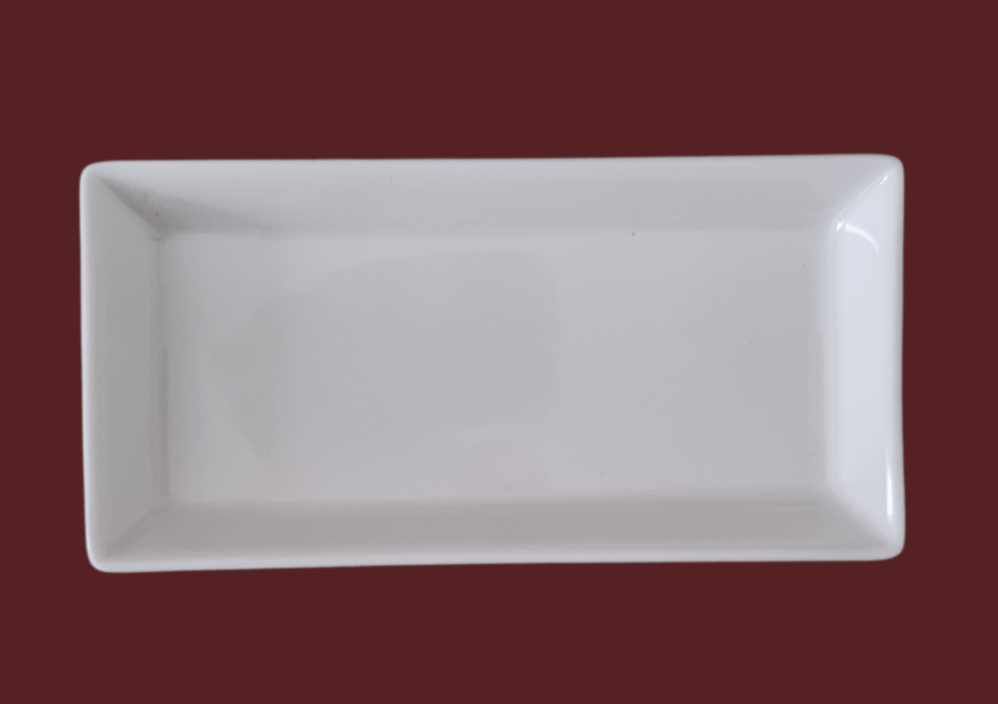 Dip Schale Porzellan rechteckig weiß 13 cm