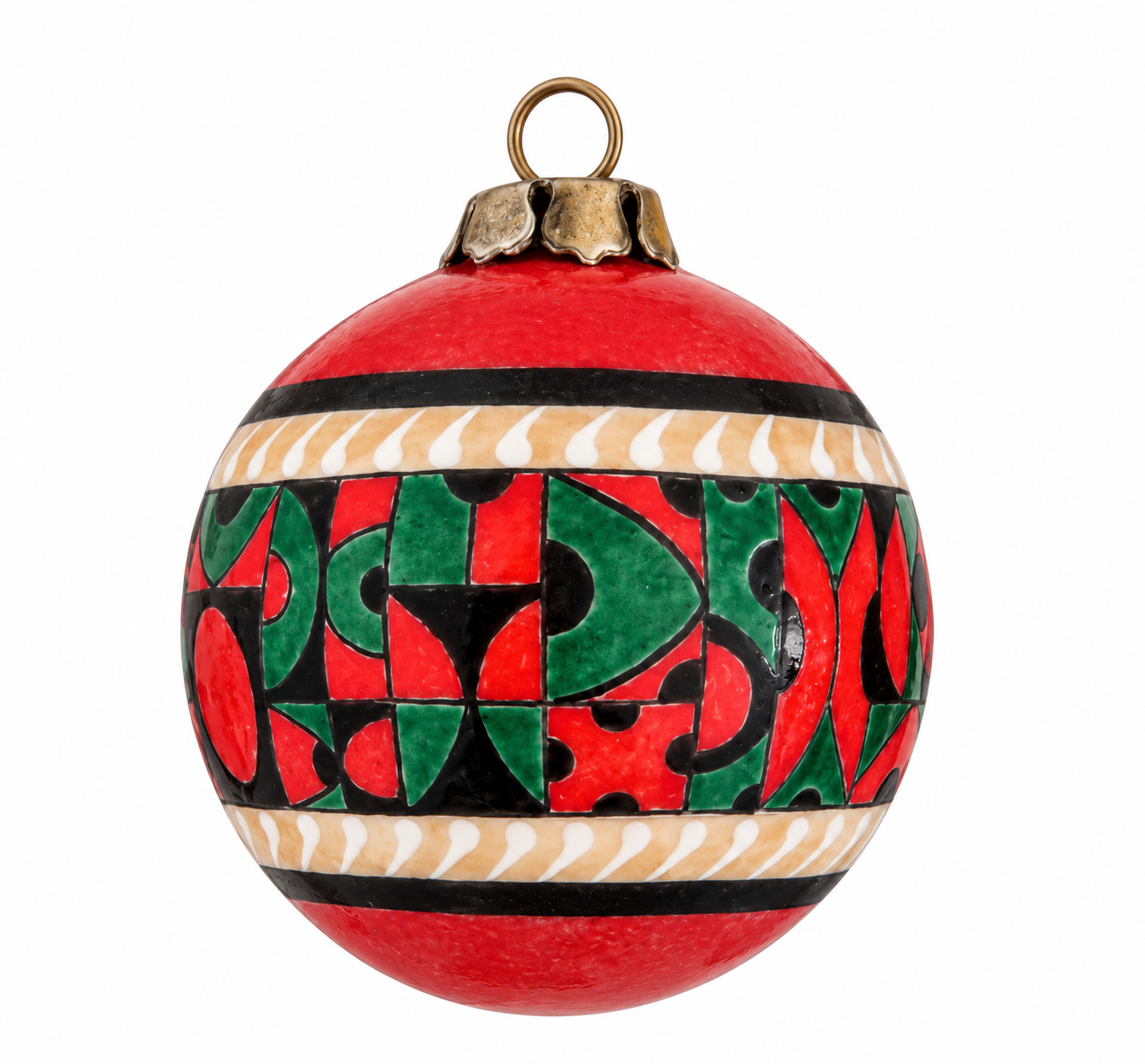Handbemalte Weihnachtskugel „Christmas Geometric“ | Unikat