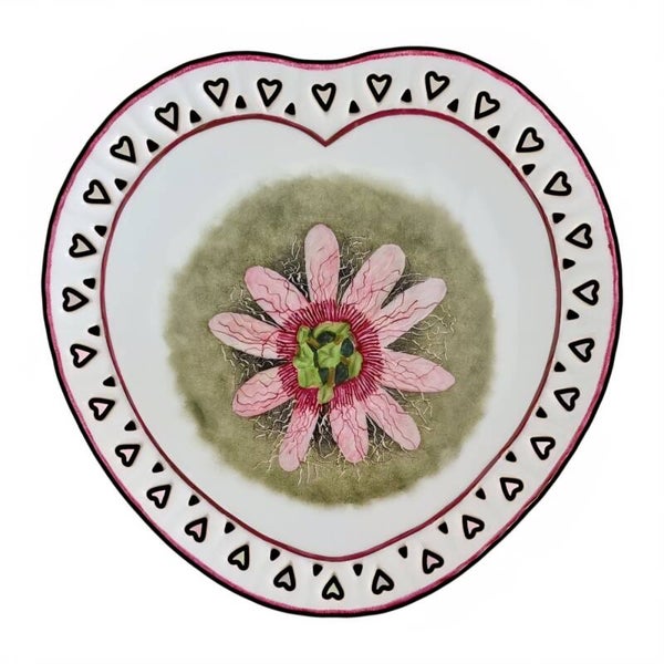 Handbemalter Herzteller „Passionsblume“ | Unikat