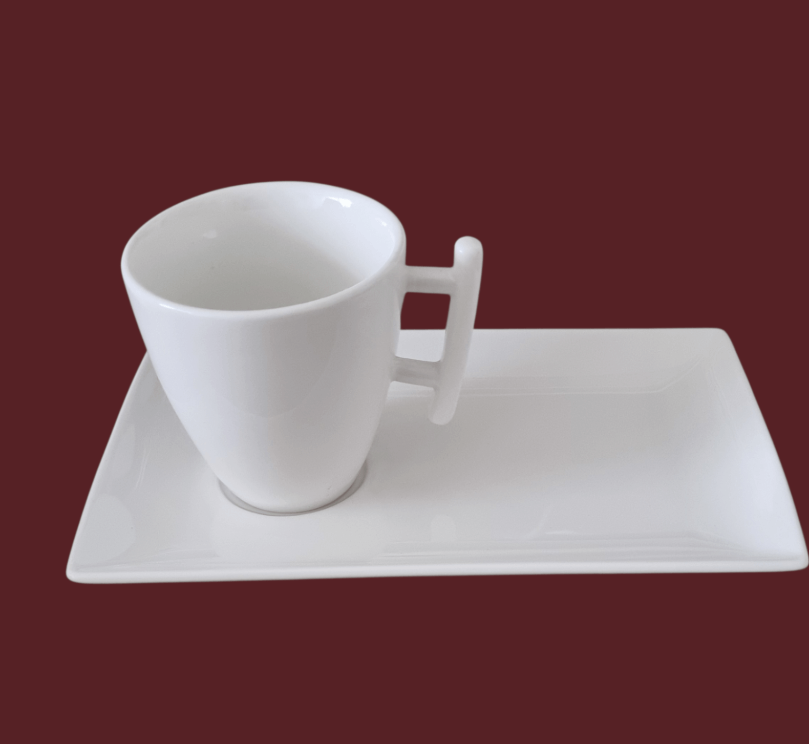 Kaffeetassen Porzellan weiß mit Unterteller