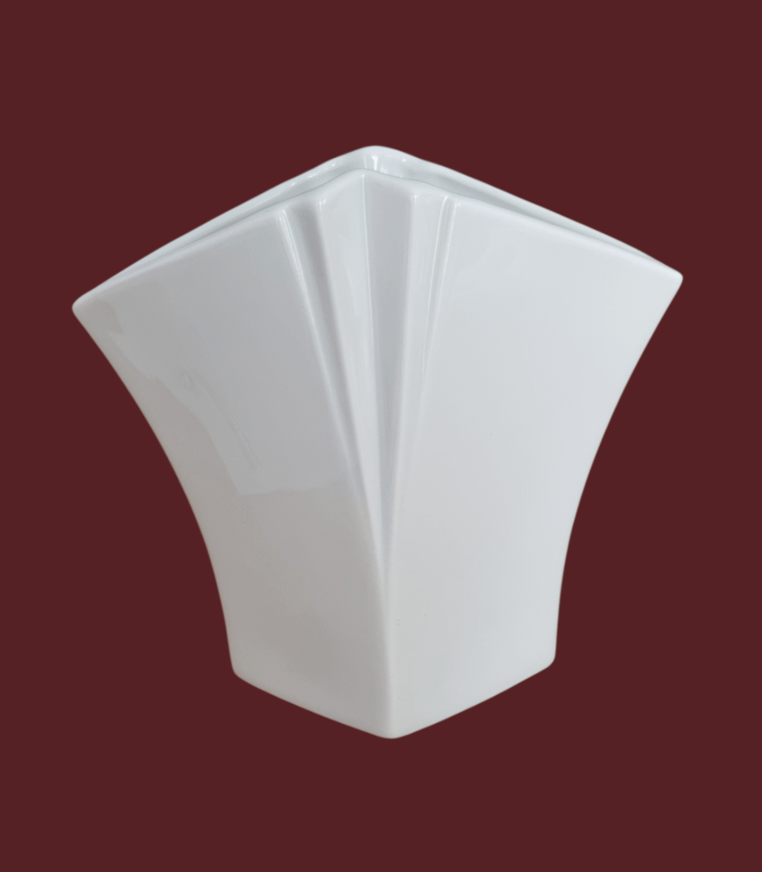 Art Déco Vase KPM Porzellan weiß | geometrisches Design | Einzelstück