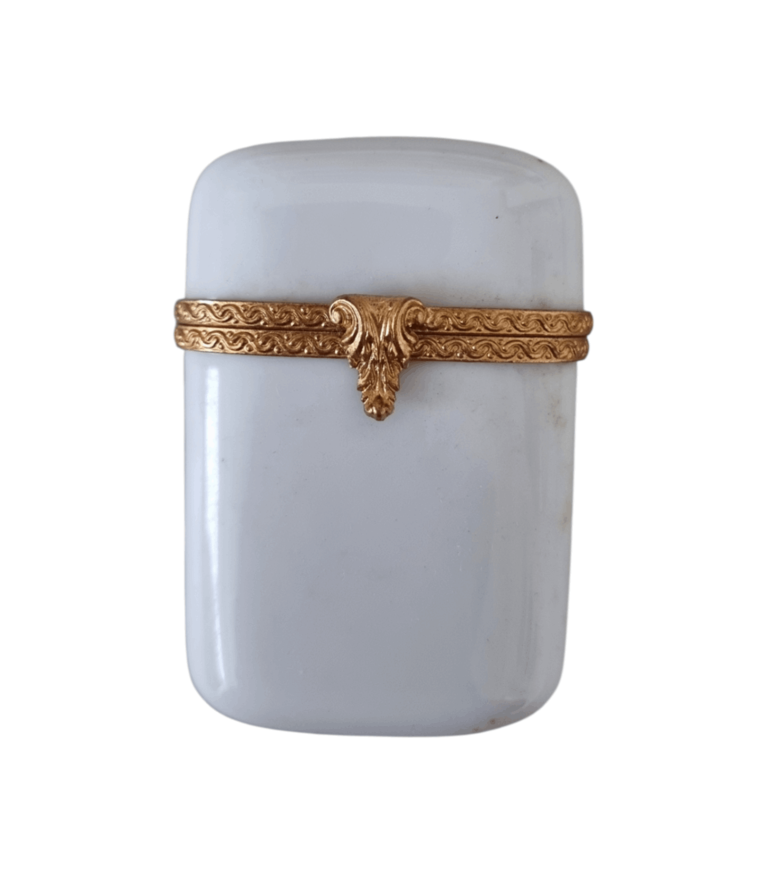 Weiße Porzellan Pillendose eckig