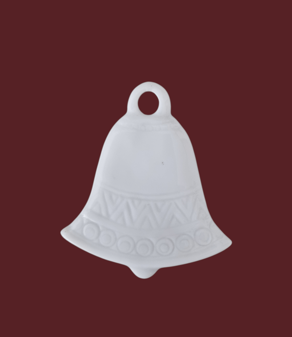 Porzellan Glocke Relief 6 cm | Weihnachtsanhänger | Einzelstück