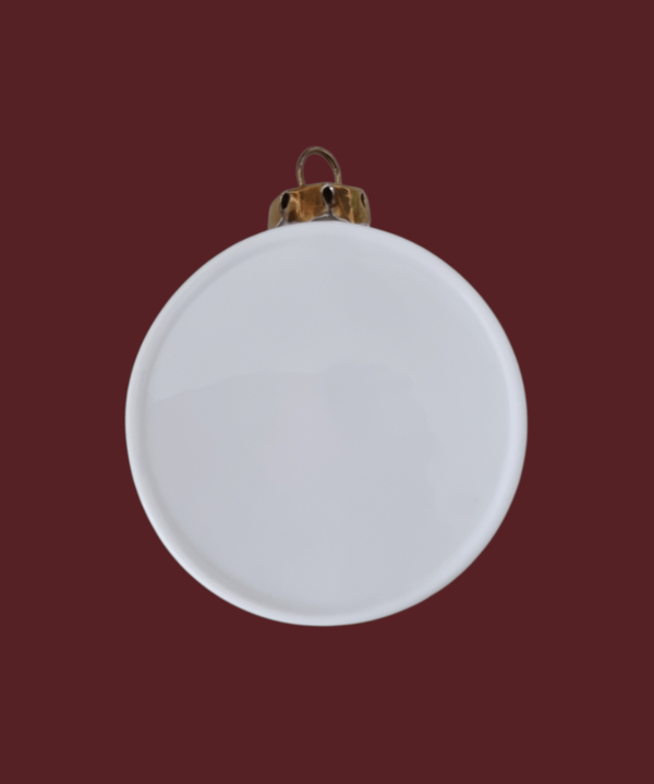 Porzellan Kugel flach 6,5 cm | Weihnachtsanhänger | limitiert