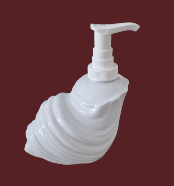 Seifenspender Muschel Porzellan weiß | maritimes Bad-Accessoire | Einzelstück