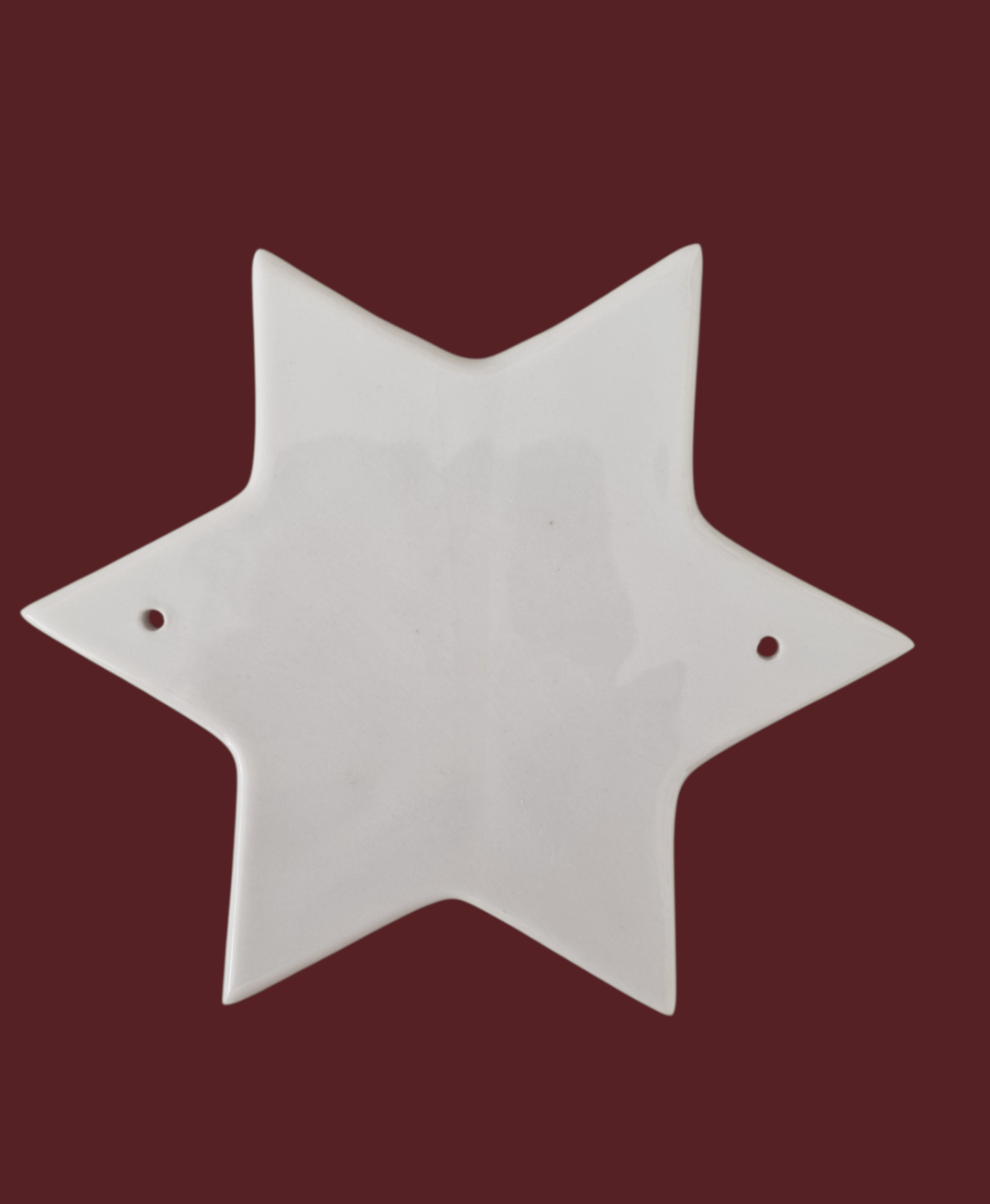 Porzellan Stern 10 cm 6-zack | Weihnachtsanhänger | Einzelstück