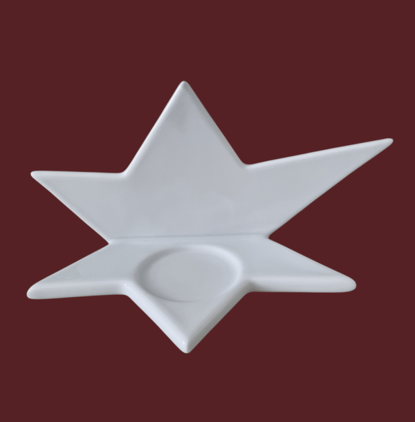 Porzellan-Teelichthalter Knickstern 22 cm | Einzelstück
