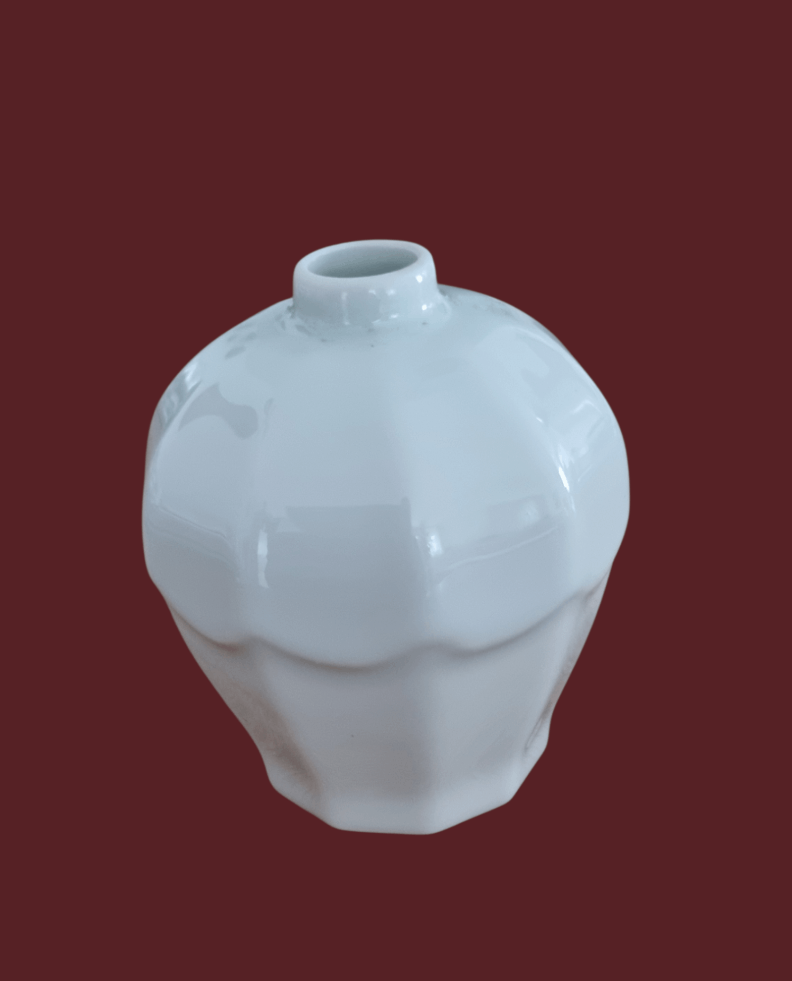 Bauchige Porzellan Vase weiß 10 cm | dekorativ & kompakt | Einzelstück