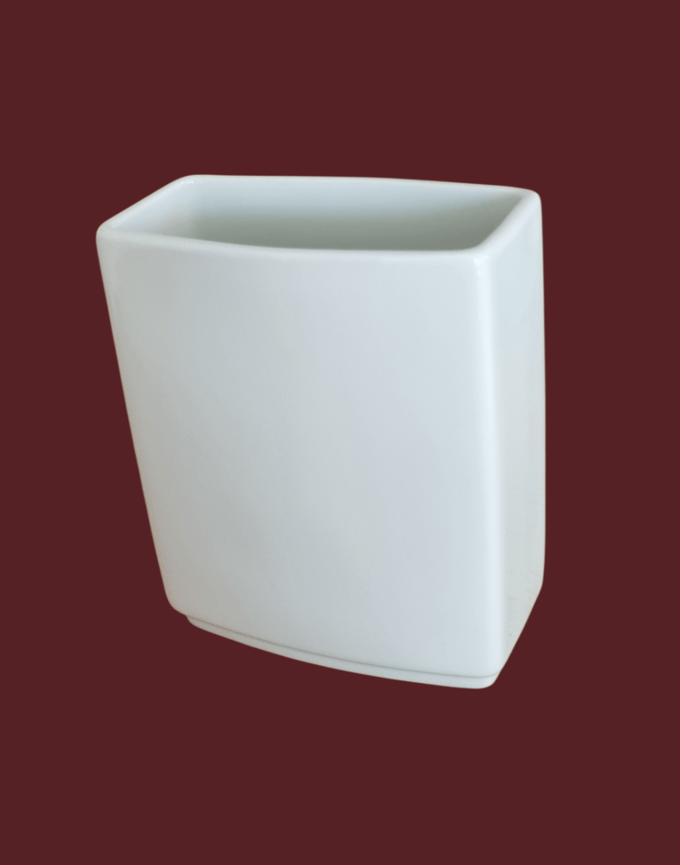 Porzellan Vase weiß rechteckig | modern & kompakt | Einzelstück