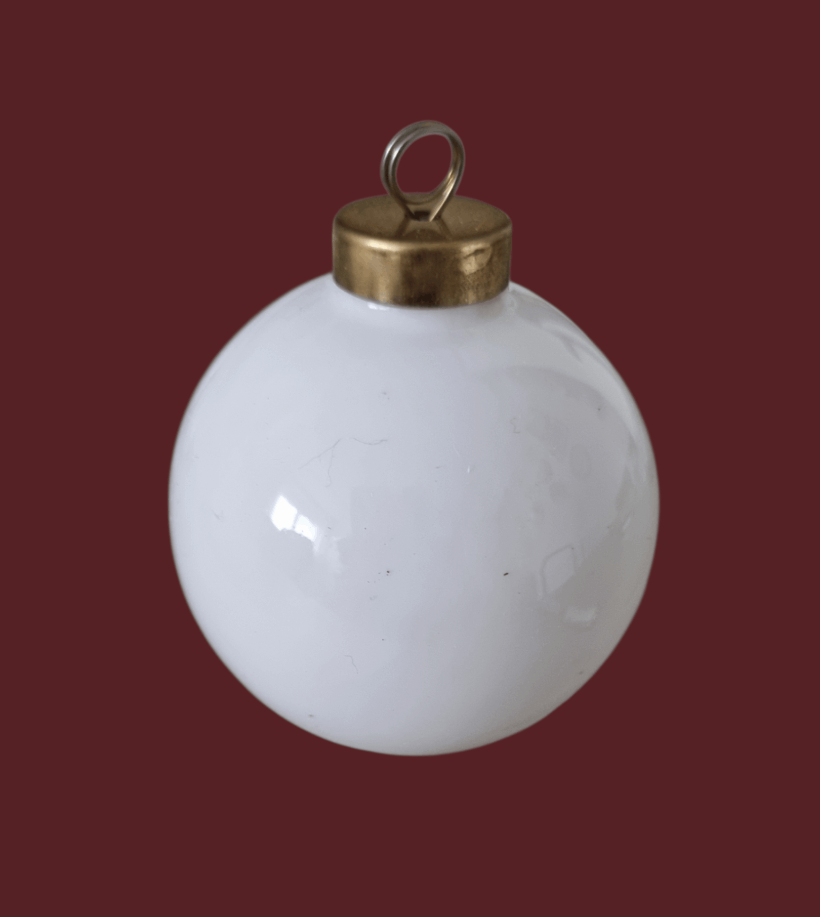 Porzellan Weihnachtskugel weiß 8 cm | limitiert
