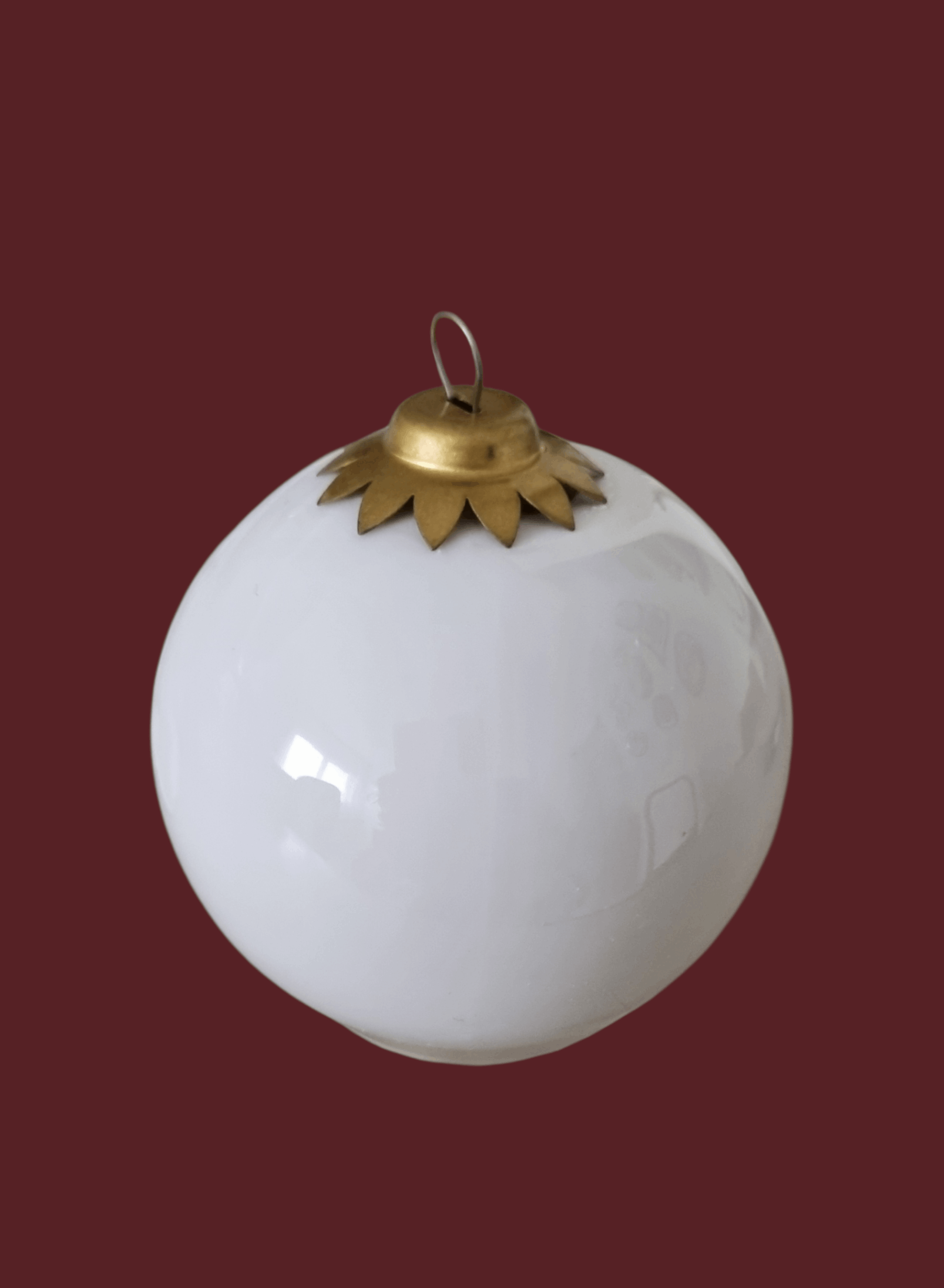 Porzellan Weihnachtskugel weiß 9 cm | limitiert