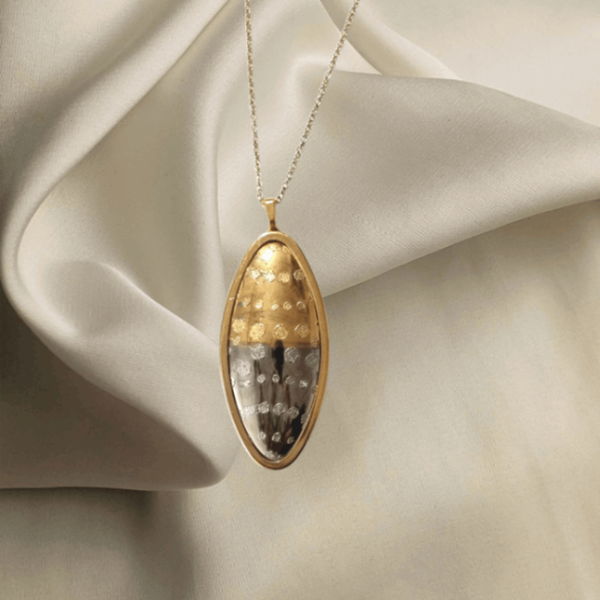 Porzellananhänger «Gold & Platin»