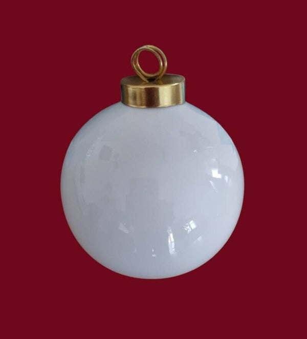 Weisse Porzellankugel Ø 6,5 cm – Christbaumschmuck